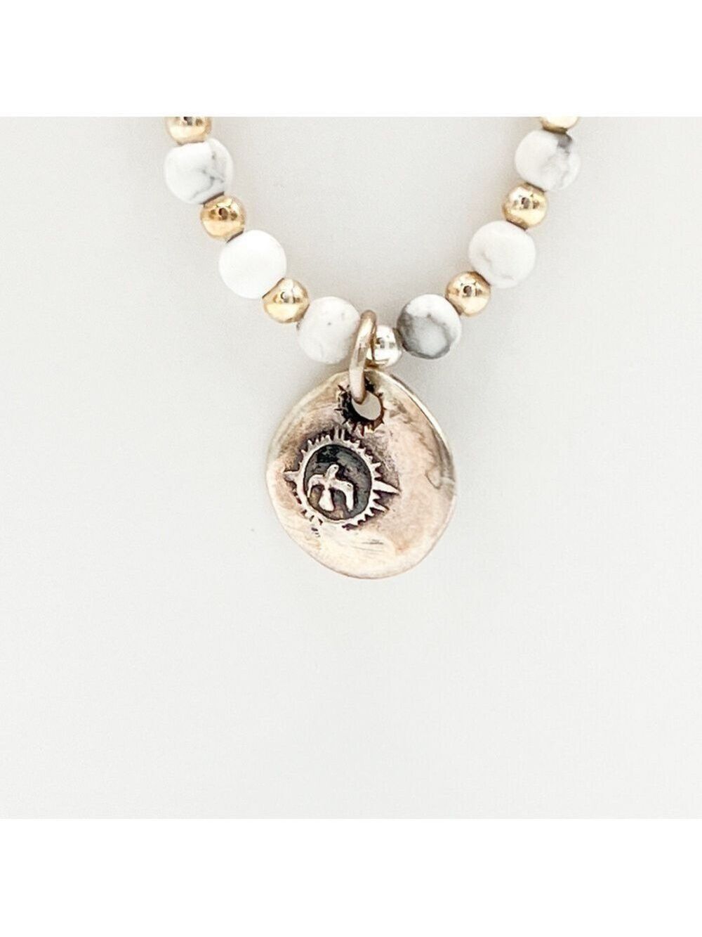 Howlite beads with 925 beads and pendant - Picture 5 of 6